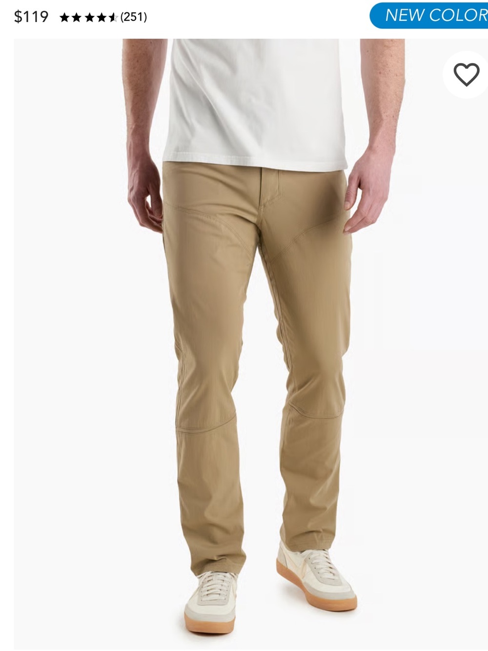 Kuhl Men's Slim Stretch Free Radikl  Chinos in Khaki